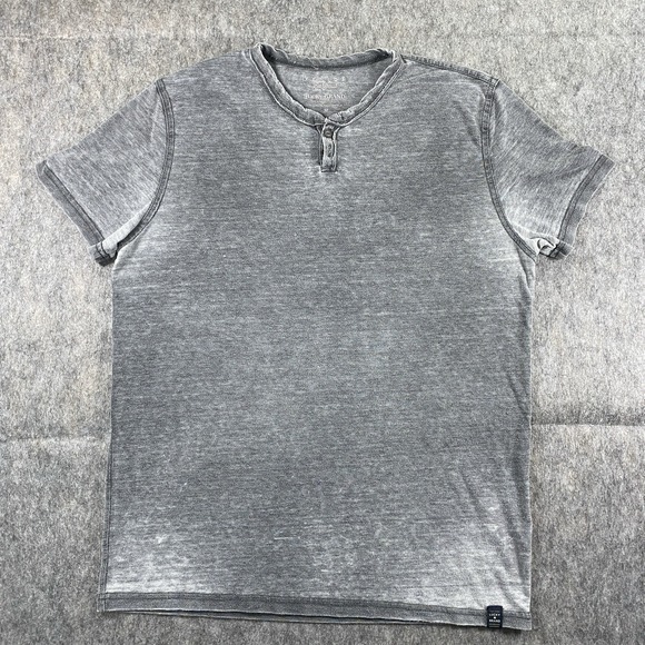 Lucky Brand Venice Burnout Henley T-Shirt Men's Medium Short Sleeve Stretch - Picture 1 of 10